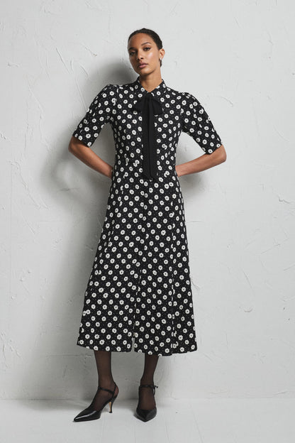 Charlotte Dress Creme Fleur Black
