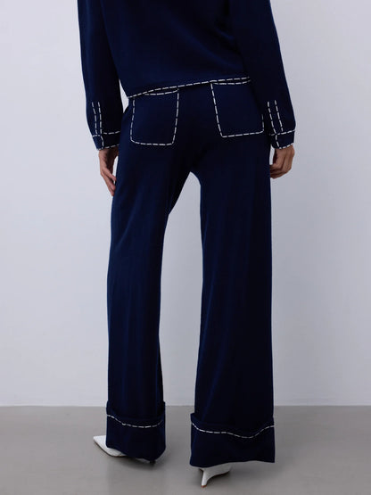 Clover Pants Marine Ecru