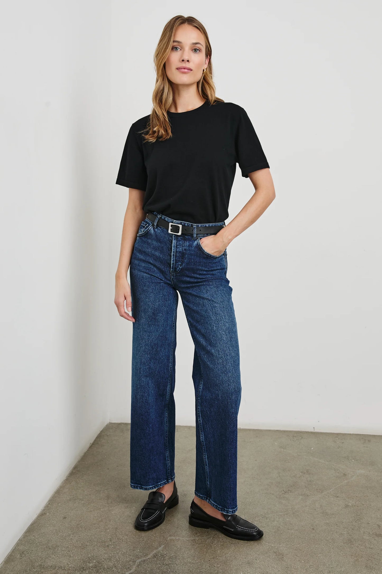 Cotton Cashmere Short Sleeve Tee Black