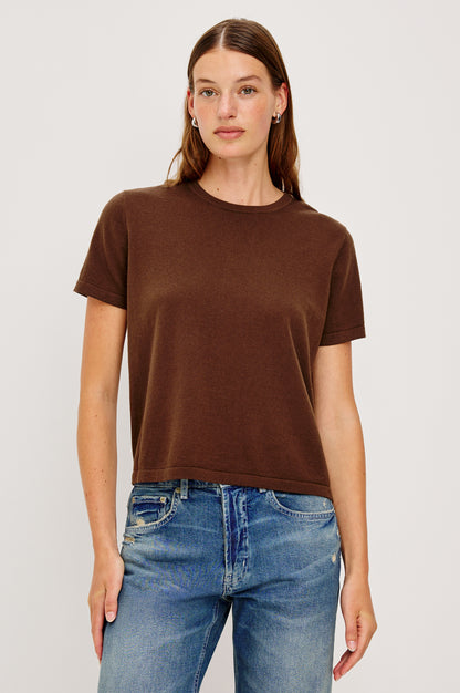 Cotton Cashmere T-shirt Espresso