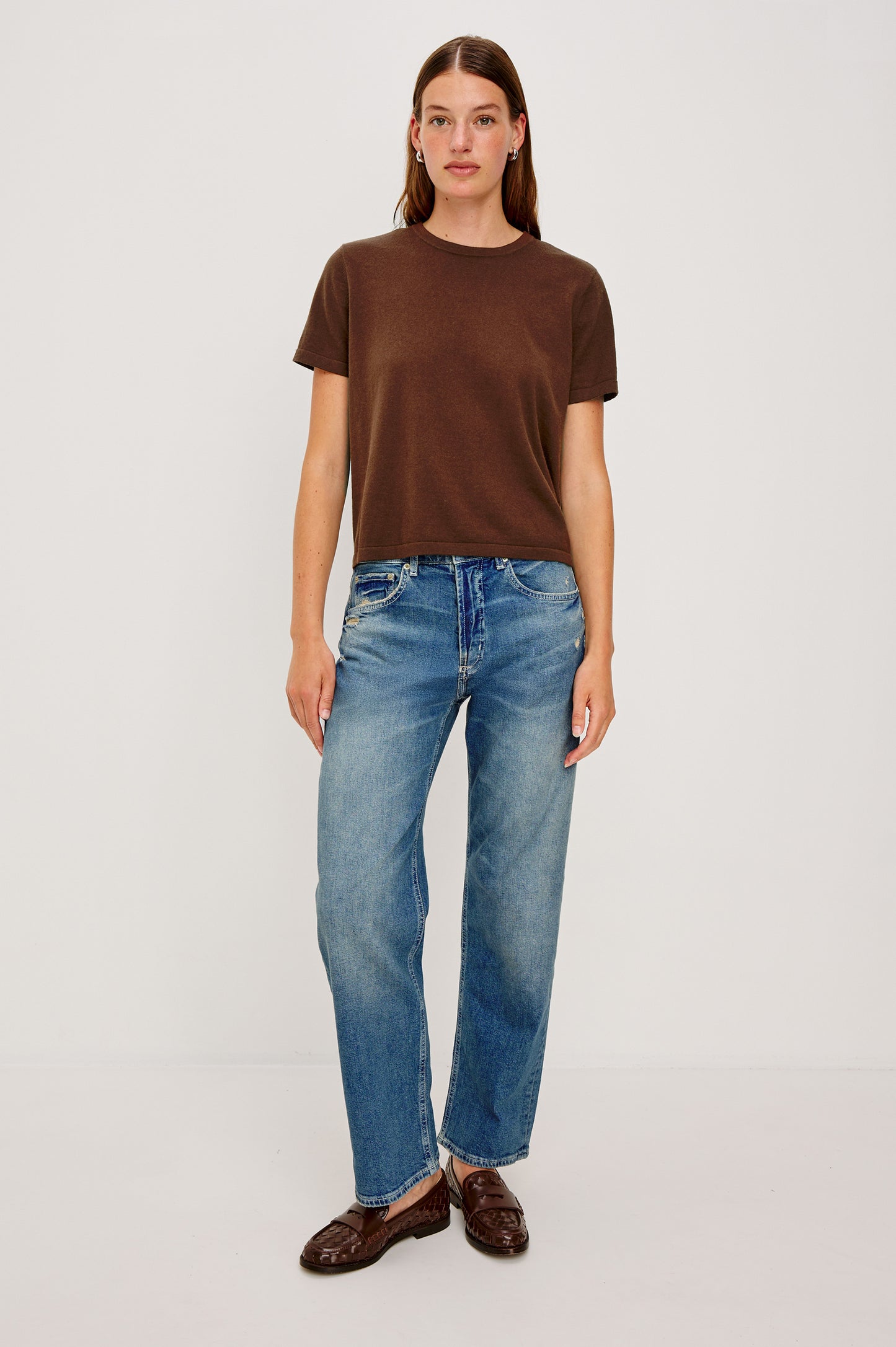 Cotton Cashmere T-shirt Espresso