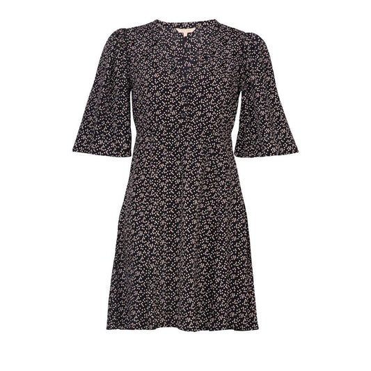 Spring V-Neck Dress Black Dots