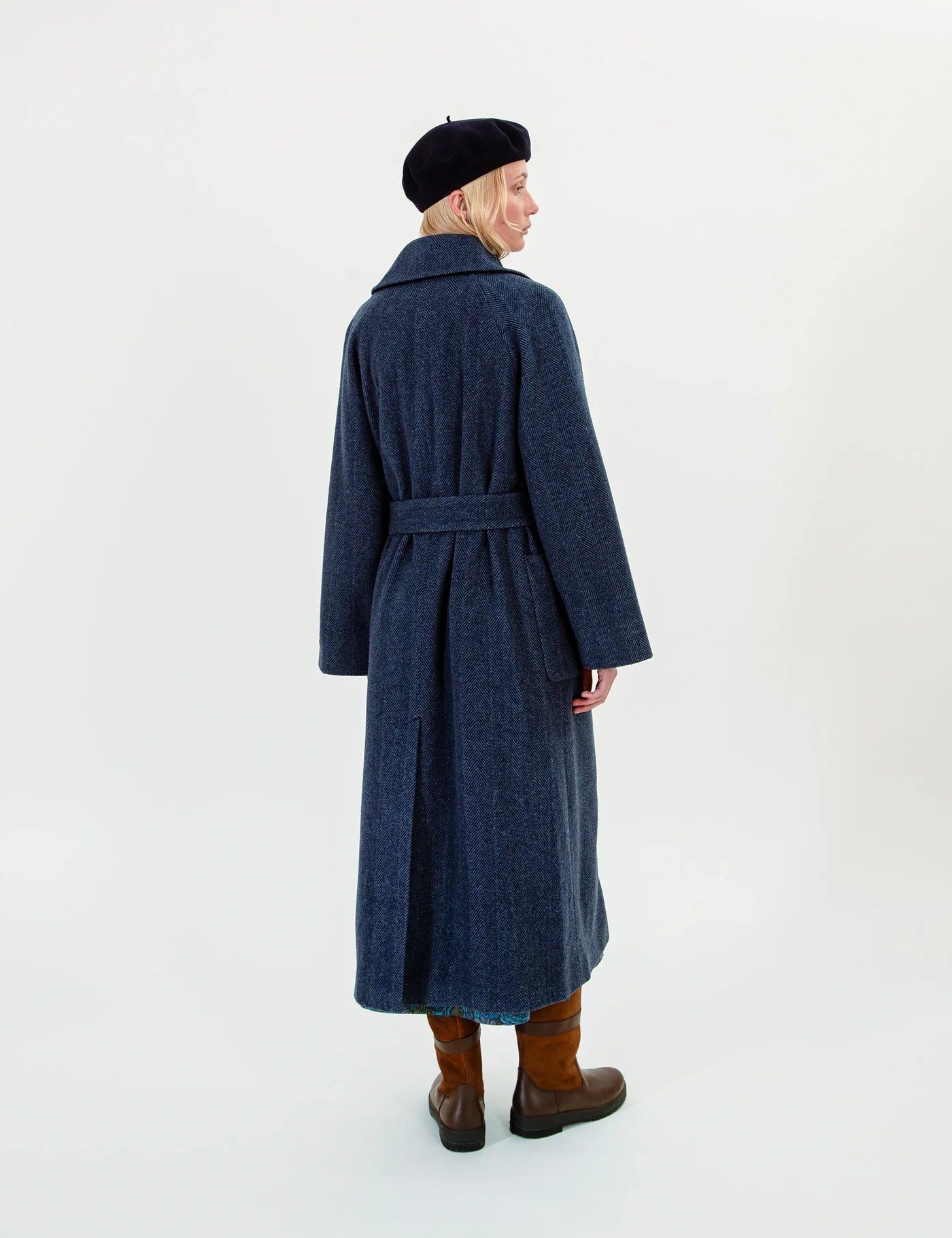 Dyveke Coat Herringbone Blue