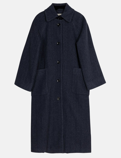 Dyveke Coat Herringbone Blue