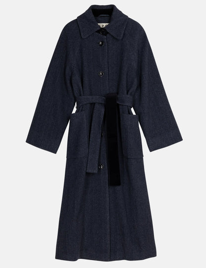 Dyveke Coat Herringbone Blue