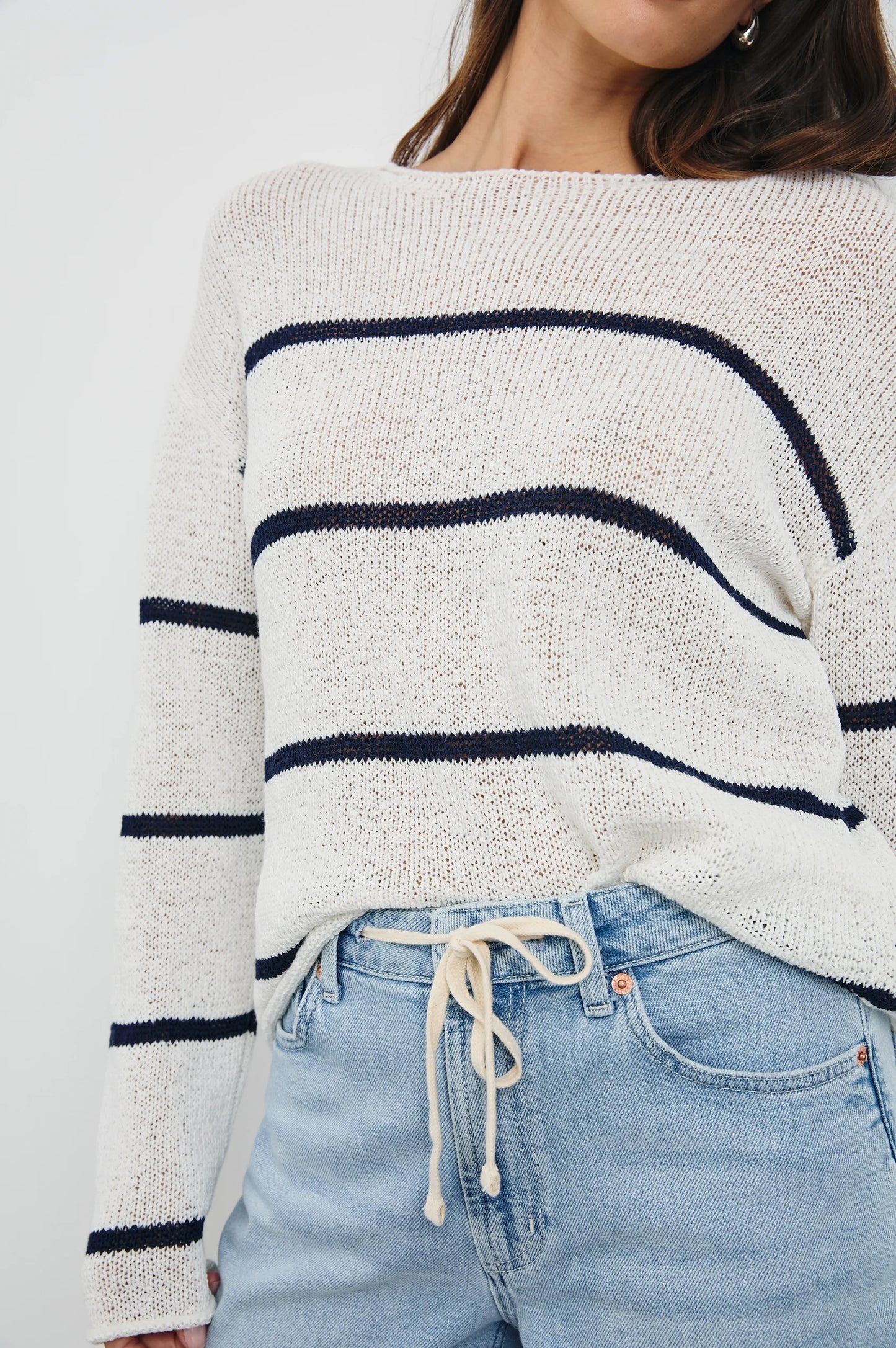 Evangeline Navy White Stripe