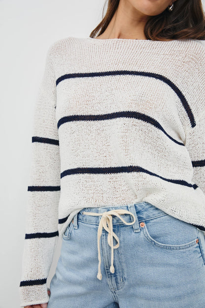 Evangeline Navy White Stripe