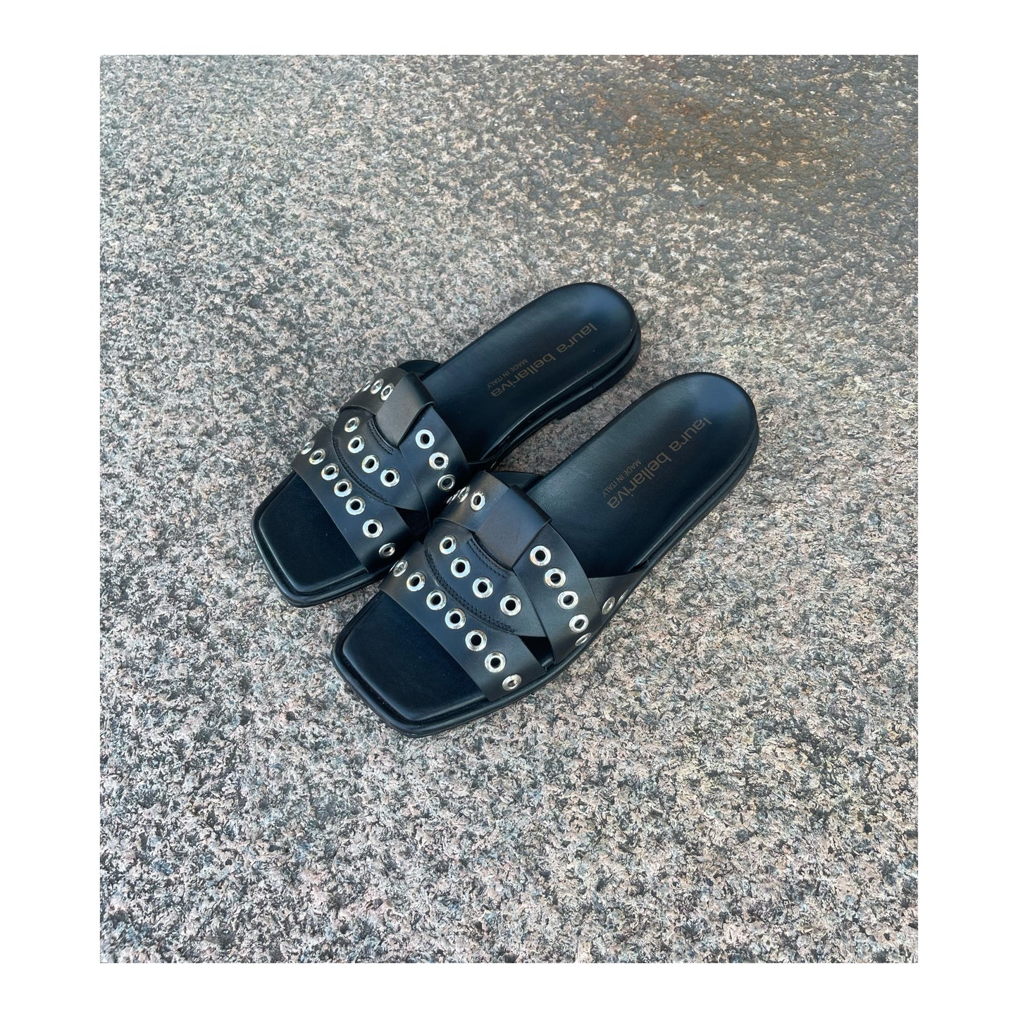 Sandal Vitello Nero Cuoio