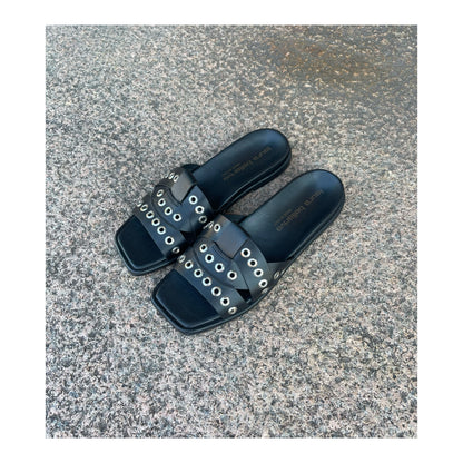 Sandal Vitello Nero Cuoio