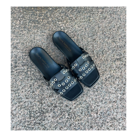 Sandal Vitello Nero Cuoio