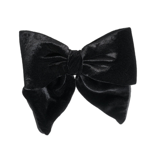 Luxury Bow Silk Velvet Black