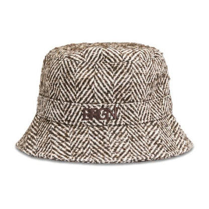 Bucket Hat Brown Herringbone