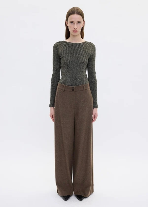 Laura Pants Roasted Oak Herringbone