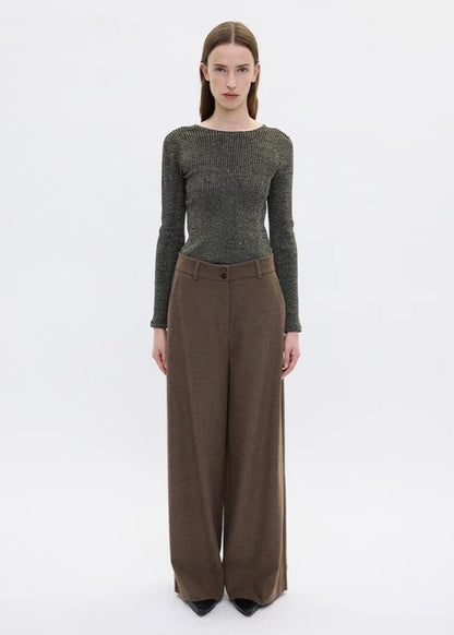 Laura Pants Roasted Oak Herringbone