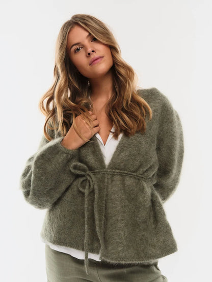 Fredrikke Chunky Cardigan Sage Green