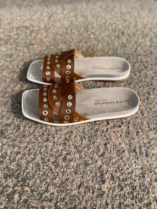 Sandal Vitello Naturale Cuoio