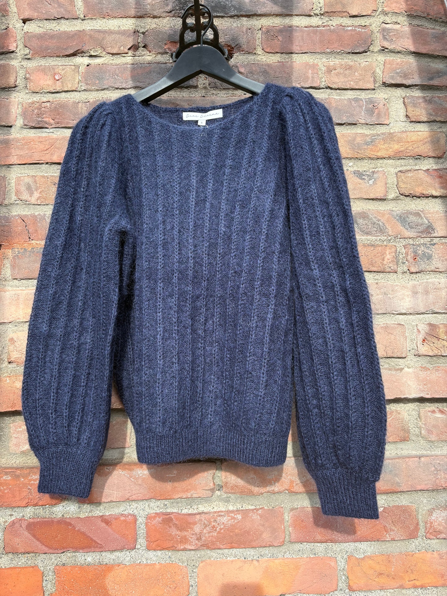Mohair Wavy Sweater Midnight Blue