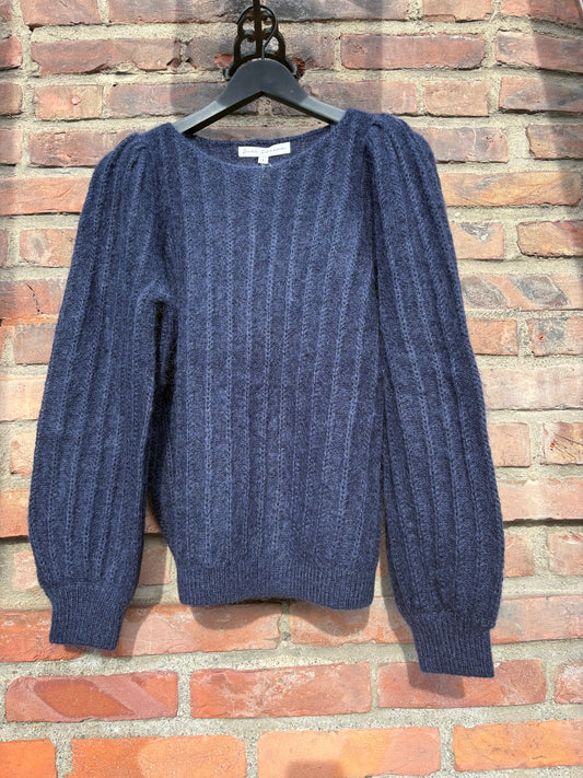 Mohair Wavy Sweater Midnight Blue