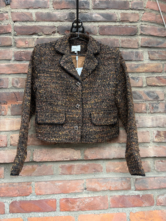 Short Tweed Blazer Brown