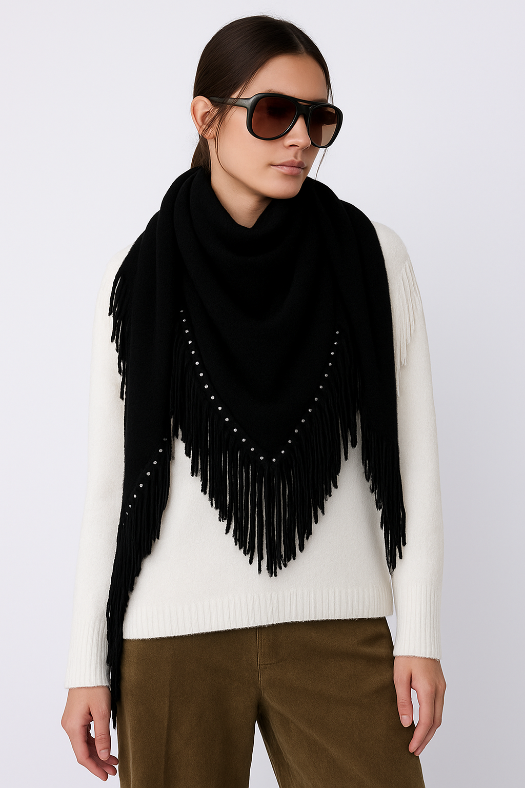 Mina Cashmere Scarf Noir