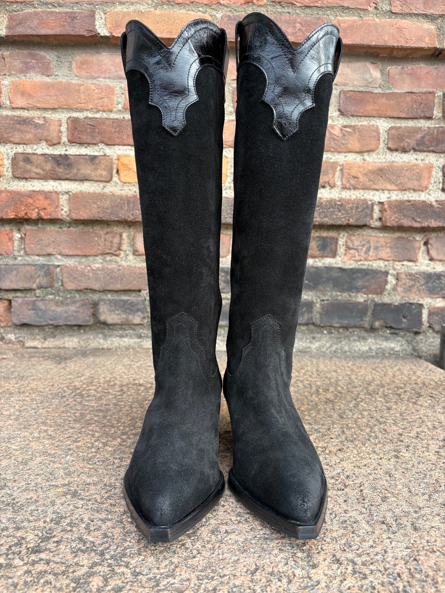 Ladies Boots Velour Nero