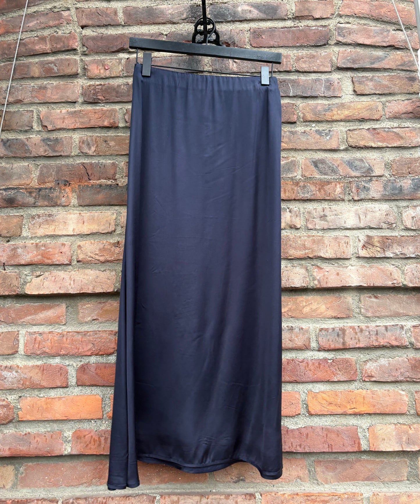 Satin Skirt Dark Blue