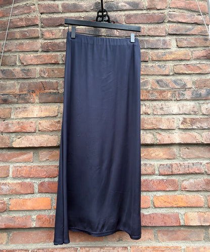 Satin Skirt Dark Blue