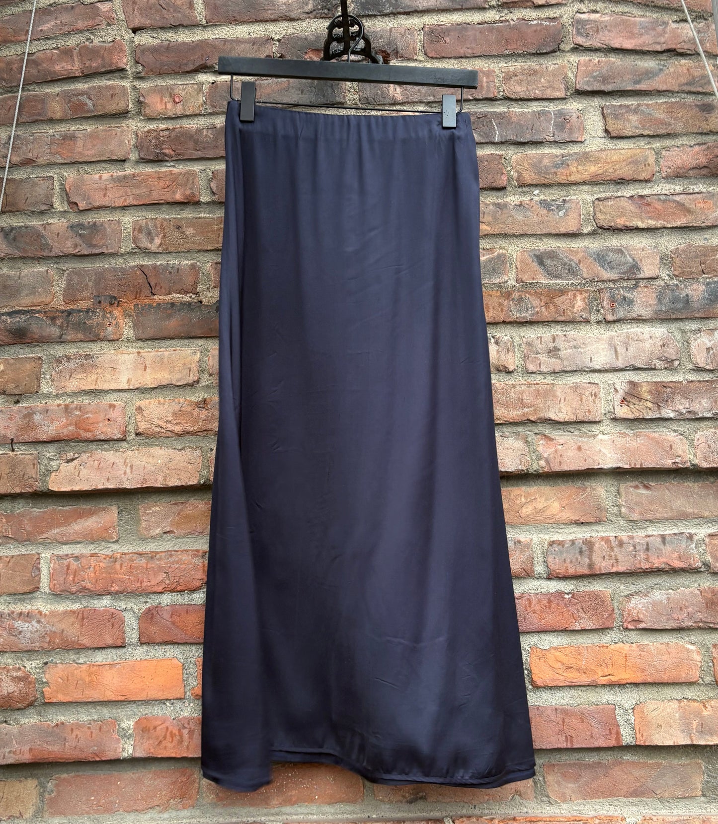 Satin Skirt Dark Blue