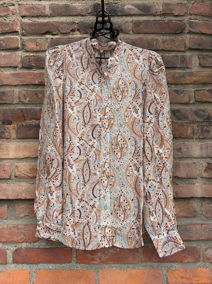 Striped Organza Blouse Delicate Paisley