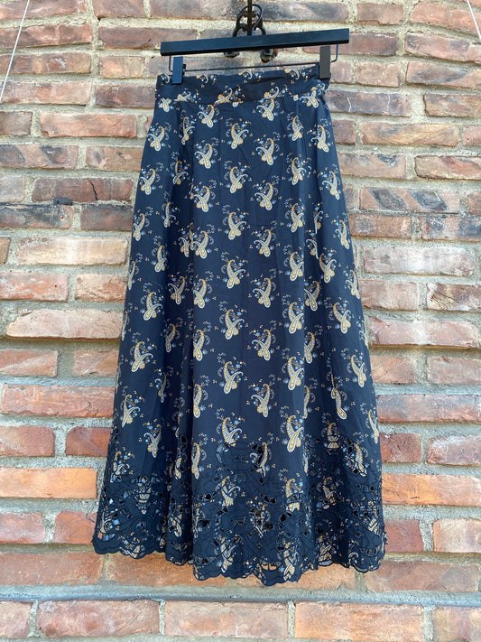 Poplin Maxi Skirt  Midnight Paisley