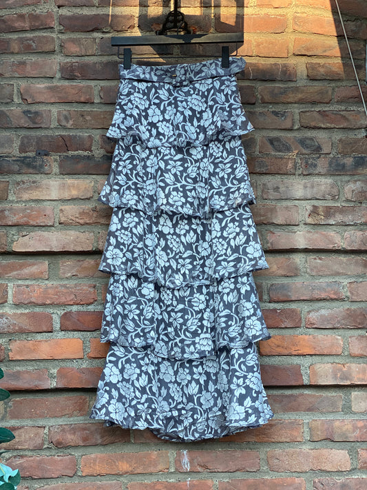 Devore Maxi Skirt Silver