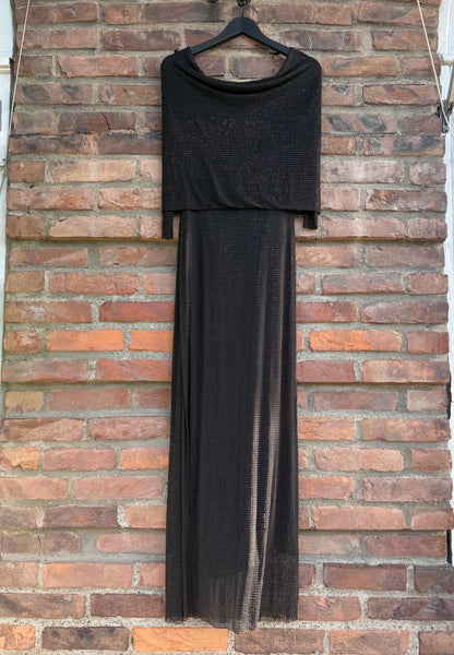 Edith Rhinestone Dress Black
