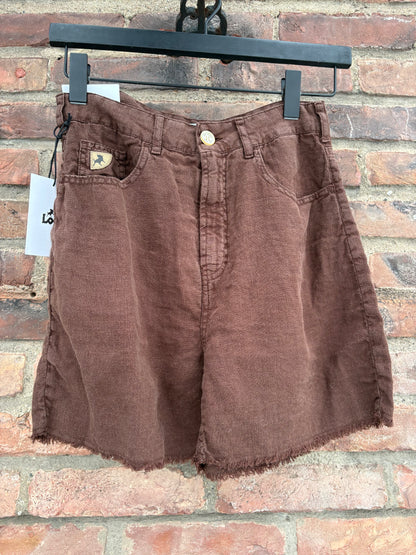 Maya Shorts Linen Chocolate Martini