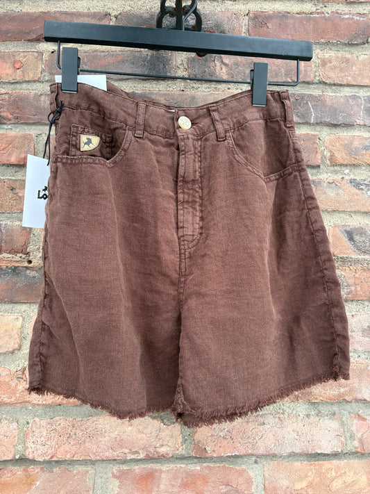 Maya Shorts Linen Chocolate Martini