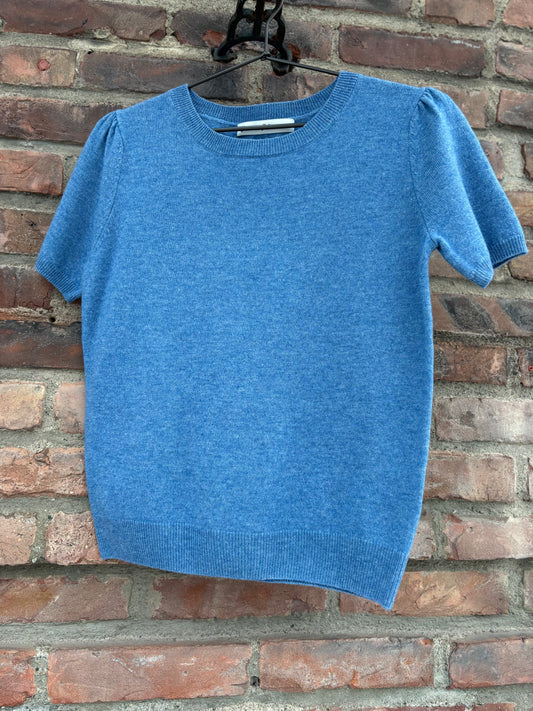 Anne Puff Tee Denim Blue