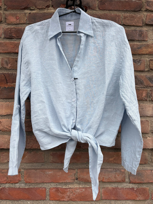 Pia Linen Shirt Pearl Blue