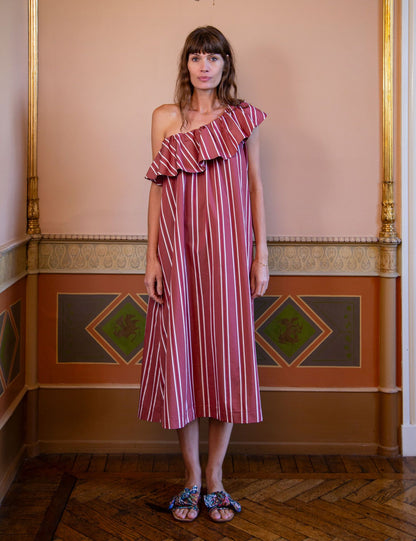 Ilise Dress Berry Stripe