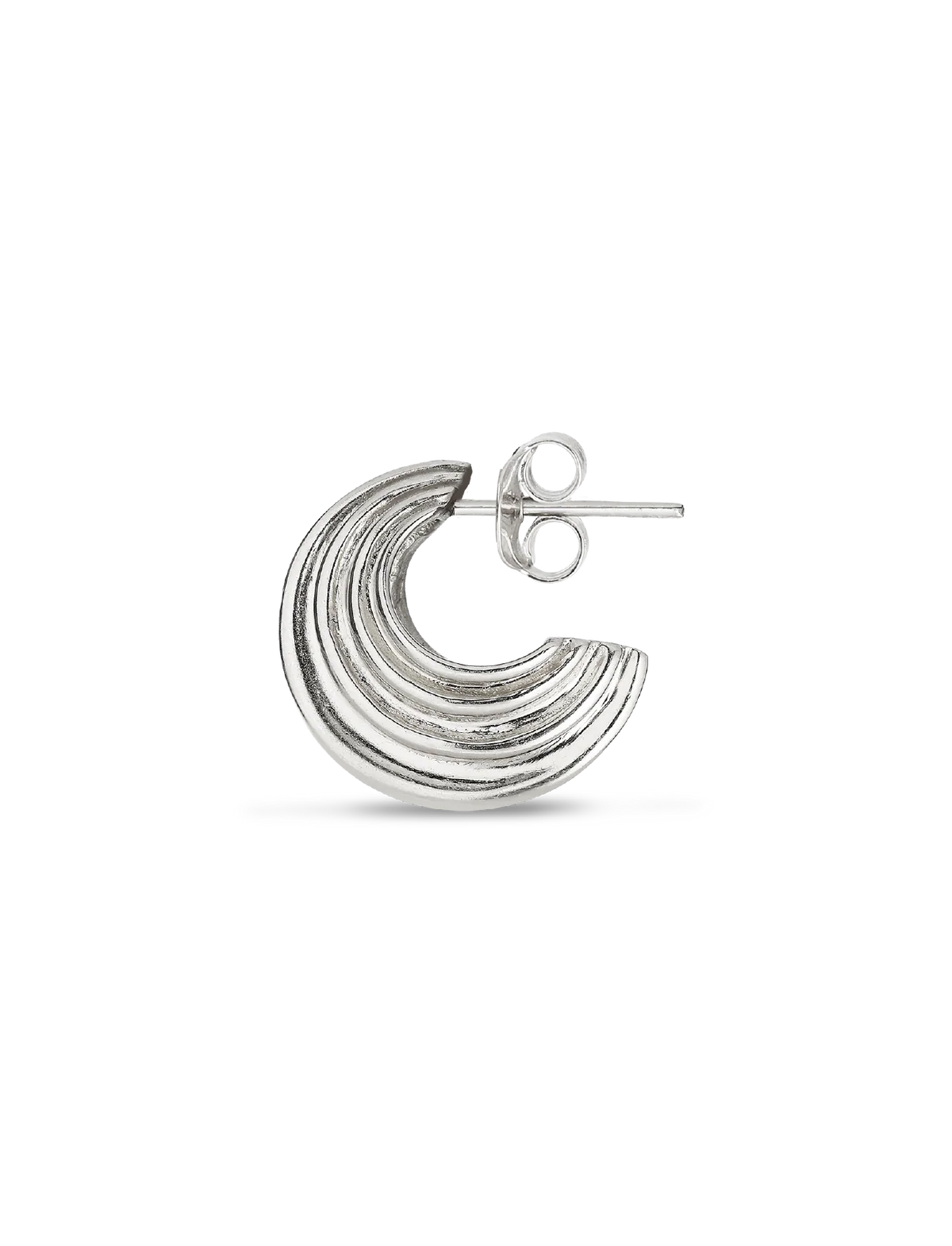 Small Sculpture Earrings Silver