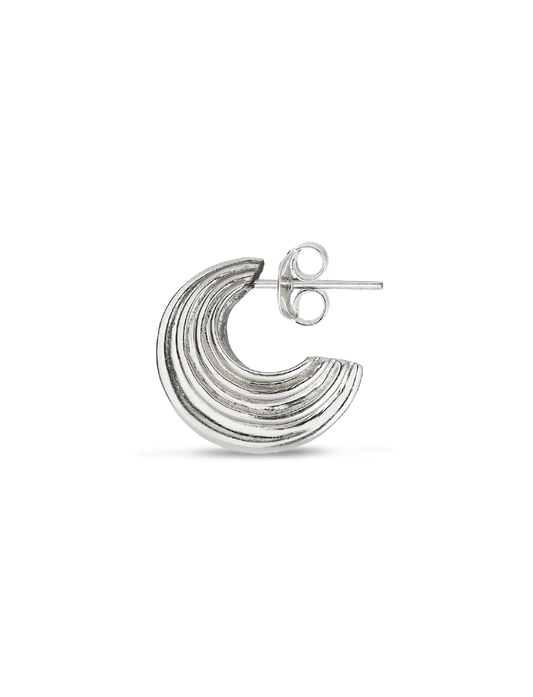 Small Sculpture Earrings Silver