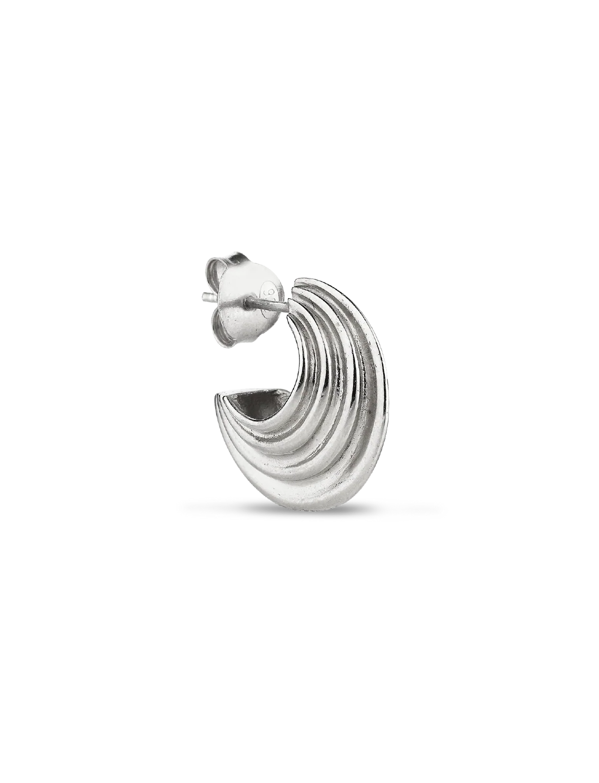 Small Sculpture Earrings Silver
