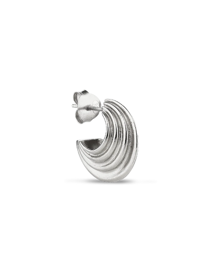 Small Sculpture Earrings Silver