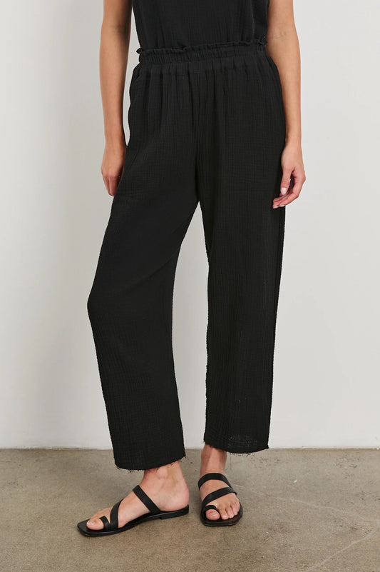 Leon Crop Pant Black Gauze