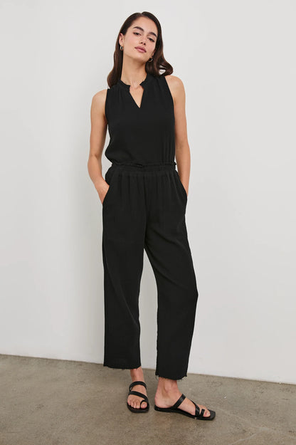 Leon Crop Pant Black Gauze