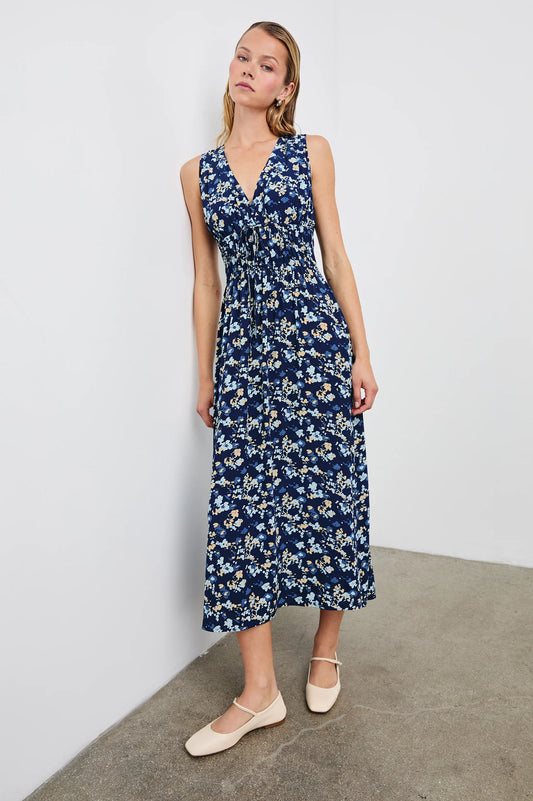 Lilith Dress Navy Flora