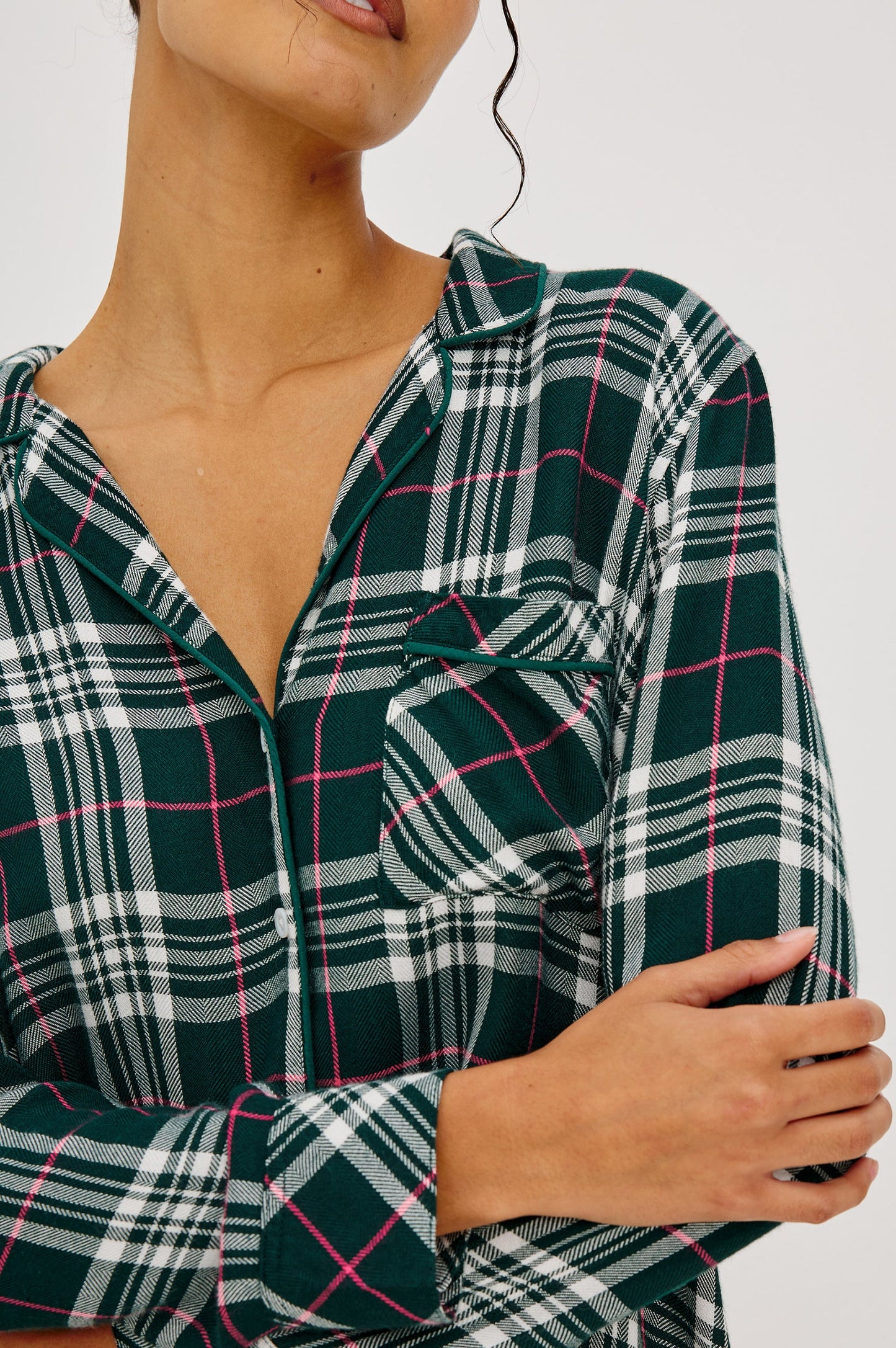 Luna Pajama Set Evergreen Fuschia