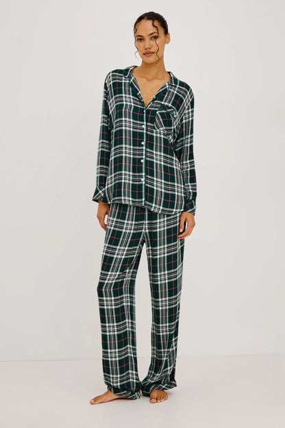 Luna Pajama Set Evergreen Fuschia