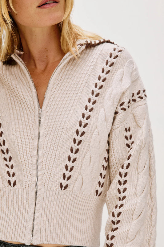 Lune Oatmeal Brown With Stitch