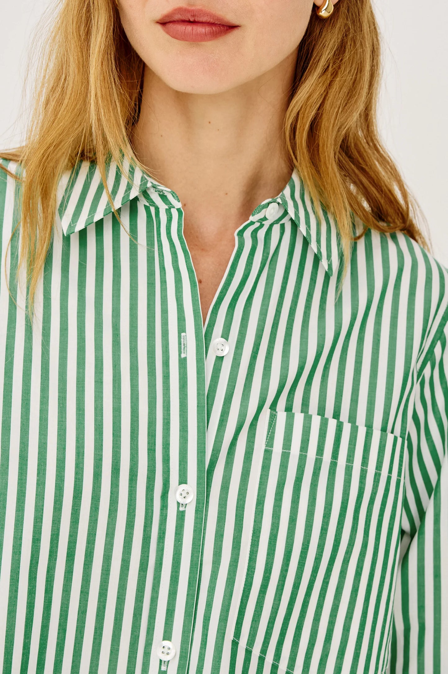Ramy Shirt Emerald Stripe