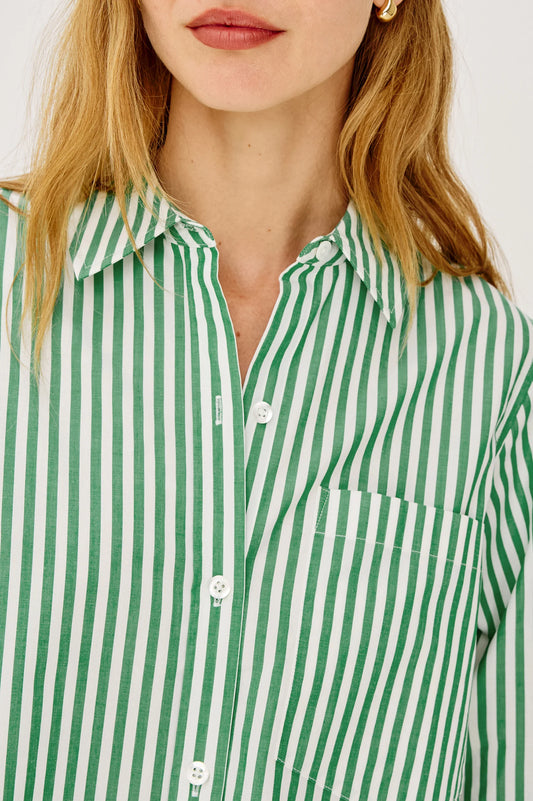 Ramy Shirt Emerald Stripe