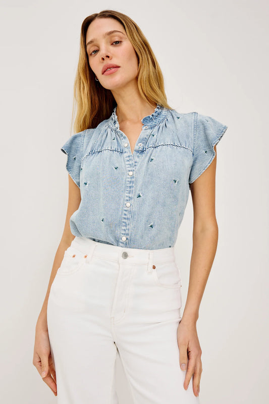 Ruthie Top Ivory Carnations